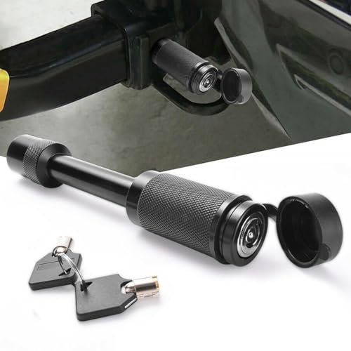 Verrou d'attelage de remorque Noir, Verrou d'attelage de remorque Antivol Remorque et Caravane pour Attelage en Alliage d'Aluminium avec 2 Clés pour Verrou de récepteur 5/8