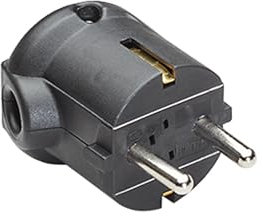 BACHMANN Fiche à Contact de Protection, Noire incassable, montable, IP 20, Angle