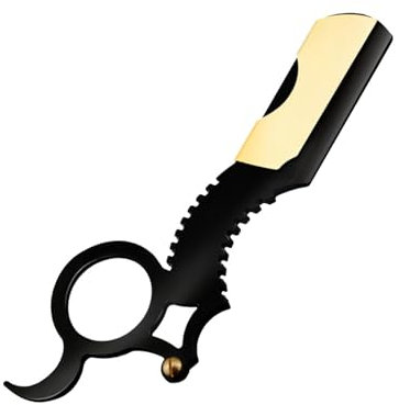 Fulenyi Friseur Rasiermesser - Austauschbare einzelne Ringe Rasiermesser mit gerader Kante für Männer,Care Professional Barber Straight Edge Safety, Salonqualität Cut Throat Shave, Schwarz Weiß