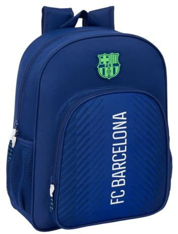 Safta F.C. BARCELONA NAVY BLUE - Mochila Escolar Niño, Mochila Infantil, Adaptable a Carro, Ideal para Niños en Edad Escolar, Cómoda y Versátil, Calidad y Resistencia, 32x12x38 cm