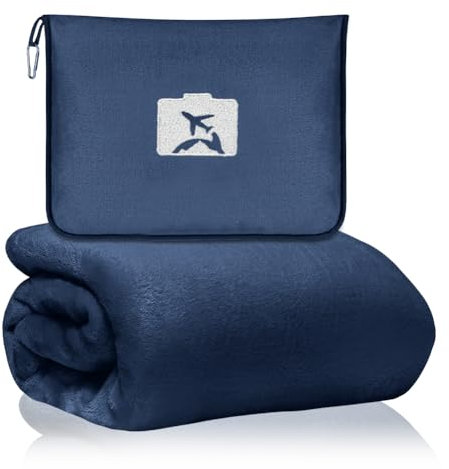 Blankets Travel Blanket Ultralight Warm - Plane Gadgets 2-in-1 Pillow Blanket (155 x 130 cm) - Ultralight Travel Blanket for Plane, Camping, Car Gadgets, Office & Home