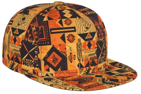WZYWHJ Casquette de baseball tendance à bord plat style africain patchwork imprimés, réglable, respirante et légère pour homme et femme, noir, taille unique
