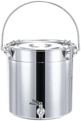 Rostfri mjölkkanna soppterrin - Soppterrin med lock 201 Soppterrin i rostfritt stål/förseglad terrin/transportterrin Vinterrin med kran(30 * 30cm(21L))