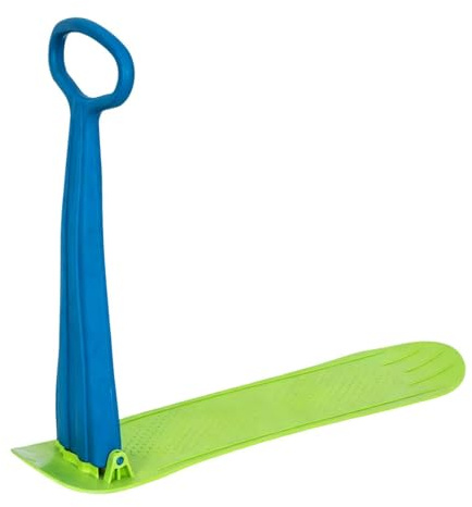 Hellery Patines de Nieve para Trineo, Patines de Nieve Compactos Y Portátiles, Tabla de Snowboard con Manillar para Niños de 4 años en Adelante, para Exterior, Azul Verde