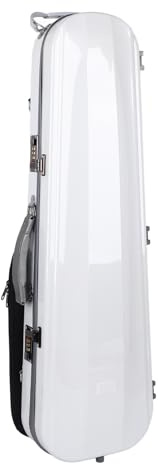 POENVFPO Étui pour Violon 4/4 en Fibre de Carbone Blanc avec Serrure de Passage et Hygromètre pour Boîte de Rangement pour Violon, Artisanat élégant pour Musiciens, Matériau : Fibre de Carbone