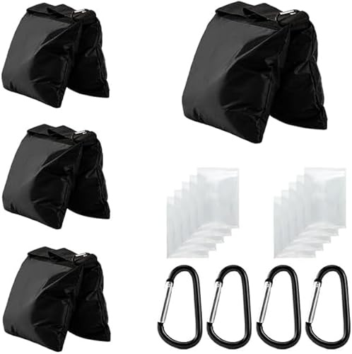 Jiang&Rong Lot de 4 Sacs de Sable pour Trépied (Noir) | Cadre De Fond, Tonnelle, Terrasse, Chaise De Pêche, Table De Pique-Nique