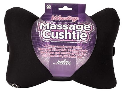 Funtime Gifts Vibrating Massage Cushtie, Synthetic, Black, 28 x 12 x 19 cm