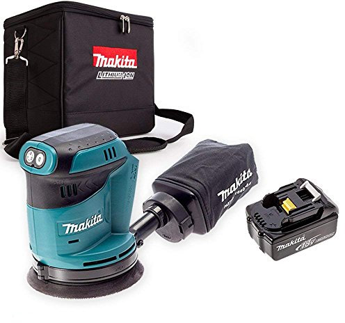 Makita DBO180Z 18V Li-ion Random Orbital Sander with 1 x 3ah Battery & Cube Bag