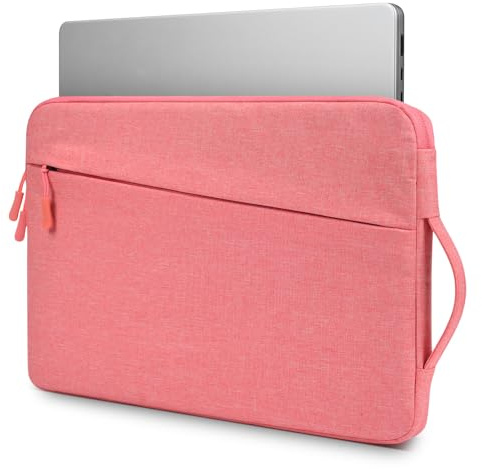 Laptop Case 13.3 inch, 13 inch Laptop Sleeve Compatible with HP Acer ASUS, Dell Latitude, Waterproof Carrying Case with Pockets&Handle, Pink