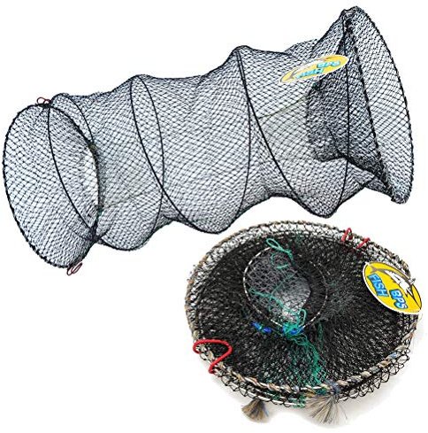 BPS FISH OZL-11031 - Filet de pêche (pliable, 2 tailles au choix, diamètre 30 cm, longueur 60 cm)