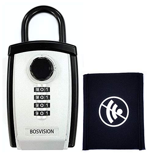 Bosvision [Nyckellåda för radionyckel [nyckellåda] [stor] [bos/ bygel] [kombinationslås] med Keyless Go skydd bilnyckel faraday väska