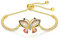 Butterfly Tennis Bracelet for Women, Charm Cubic Zirconia Bracelet Adjustable Rose Gold and Silver Plated Chain Bolo Friendship Bracelet (#1 Gold Plated)
