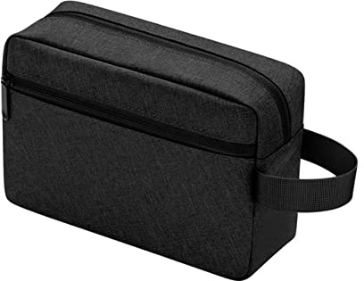 Toiletry Bag for Men and Women, Lightweight Travel Wash Bag Water-Resistant Gym Shaving Cosmetic Organiser Bag, Shower Bathroom Makeup Bag Hanging Dopp Kit with Handle Travel Essentials (Black)