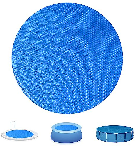 YUGYUJ Solar Round Pool Covers Blankets, Solar Heating, Blue, 10 Ft, Round, Pool Cover