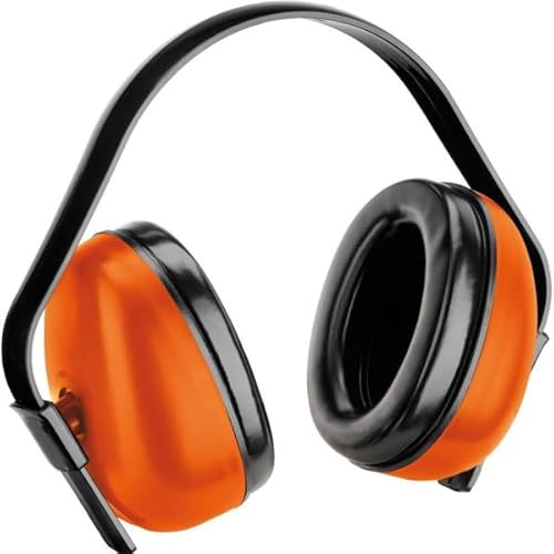 Cuffie Antirumore da Lavoro per Protezione Auricolari Udito, Altezza Regolabile, attenuazione 29dB, per Le Orecchie, Acustiche Morbide, Arancione e Nero