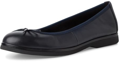 MARCO TOZZI Damen Ballerinas aus Leder mit Schleife, Blau (Navy), 38 EU