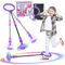 Hukermoon Swing Wheel mit Lichtrad, Springring Fußkreisel Kinder Blinkender Springring, Blinkender Sprungball, Sport Sprungball, Faltbarer Flash Jumping Ball, Knöchelsprungball für Kinder (Lila)