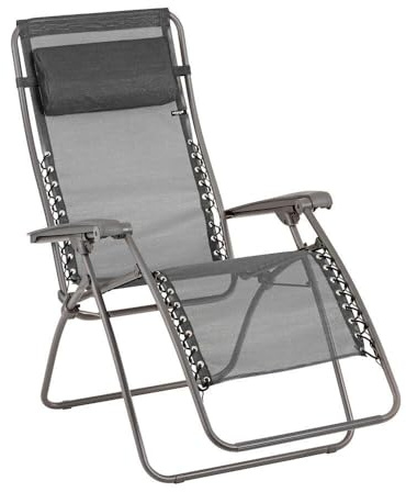 Lafuma MOBILIER - Fauteuil Relax Transat Jardin - Chaise Longue Zéro Gravité - Rsxa - Batyline® Iso - Noir - Fabriqué en France - LFM2060_8551 - Garantie 5 Ans - L.87xl.67xH.115cm