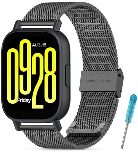 CHULN Metallarmband kompatibelt med Redmi Watch 5 Active/Redmi Watch 5 Lite, justerbart ersättningsarmband för Redmi Watch 5 Active/5 Lite. (Ingen värd)