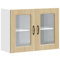 Kangmusi K¨¹chen-H?ngeschrank mit Glast¨¹r Sonoma-Eiche Holzwerkstoff, kangmusi853610