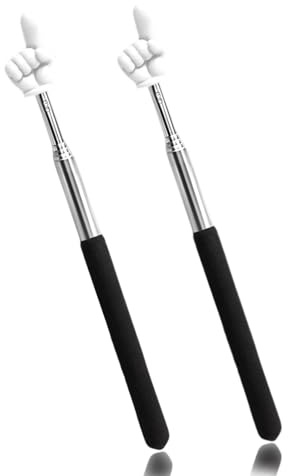 2 Stück Zeigestab Ausziehbar, Teleskop Lehrer Zeiger, Ausziehbar Edelstahl Mini einziehbar Klassenzimmer Zeiger für Grundschule Kindergarten Lehrer