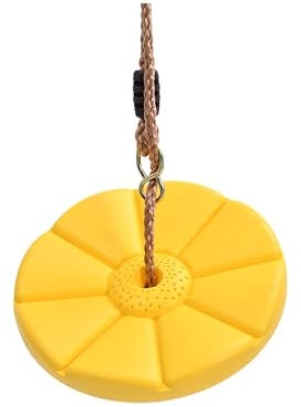 Disc Tree Swing Seat, Durable Rope, Outdoor Play Equipment (yellow)