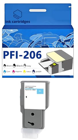PFI206 PFI-206 Tintenpatronen kompatibel für Canon IPF6400 IPF6400S IPF6450 IPF6400SE Tintenstrahldrucker, auslaufsicheres Design, scharfes Drucken PFI-206PC