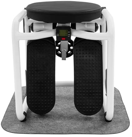 Stepper manuale multifunzione con sedile, mini stepper sportivo, per casa, appartamento, ufficio, soggiorno, camera da letto, palestra, 42 x 34,5 x 32 cm
