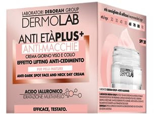 Dermolab - Anti Età Plus, Crema Viso Antirughe e Antimacchie con Acido Ialuronico per Pelli Mature 60+, Formula con Niacinamide e Vitamina C, Effetto Lifting Anti-Cedimento, 50 ml