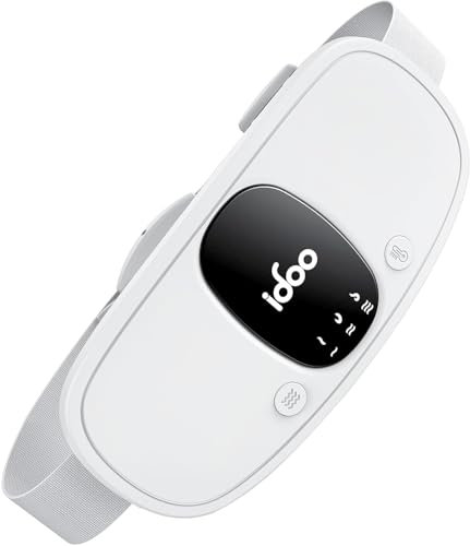 Perioden Wärmegürtel von iDOO, Weihnachtsgeschenke, Heizkissen Kabellos, Wärmegürtel Periode, 3 Temperaturmodi, Tragbar bei Regelschmerzen, Mit Massagefunktion, Geschenke für Frauen und Mädchen (Weiß)