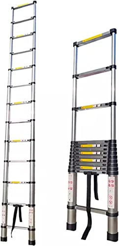 Slitstark teleskopstege 8 m/7 m/6,2 m/ 5 m/ 4,2 m/ 3,8 m/ 2,6 m hög, professionell hopfällbar teleskopstege för tak RV vind hem utomhus, belastning 150 kg (storlek: 7 m/23 fot)