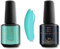Shayenne 2er Set UV Gel Nagellack 40 Mint Green Blau 15ml + 2in1 Base Coat und Top Coat 15 ml UV LED Lampe Unterlack mit Überlack Nagel Lack Gellack Nagelgel Shellac (30 ml)