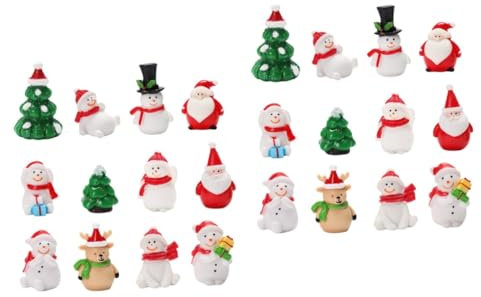 Abaodam Snow Globe Inserts Pcs Santa Snowman Ornament Nativity Ornaments Miniature Figurines Mini Christmas Ornament Mini Snowman Figurines Snow Globe Xmas Resin Craft Christmas Tree Set