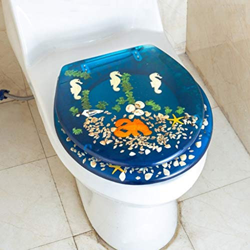 Toilettensitz mit starken Scharnieren, Toilettensitze, transparenter Toilettendeckel aus Kunstharz, einfache Montage, Keine Kratzer, Befestigung an der Unterseite
