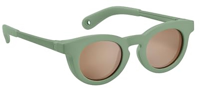 BÉABA, Gafas de Sol para Bebé 9-24 Meses, Protección 100% UV - CAT 3, Protección Lateral, Confort Óptimo, Patillas Ajustables 360°, Adaptables a la Vista, Colección Retro Delight, Verde Salvia