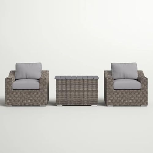 Chic Rattan Wicker Fully Assembled 2 Person Seating Group with Plush Cushions Ideal for Cozy Outdoor Gatherings