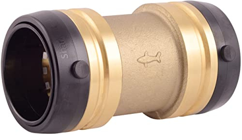 SharkBite 1-1/2 x 1-1/2 Inch Coupling, Push-to-Connect Brass Plumbing Fitting, UXL0141