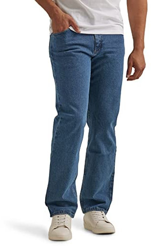 Wrangler Authentics Herren Klassische 5-Pocket Relaxed Fit Jeans, Dark Stonewash Flex, 33W / 32L