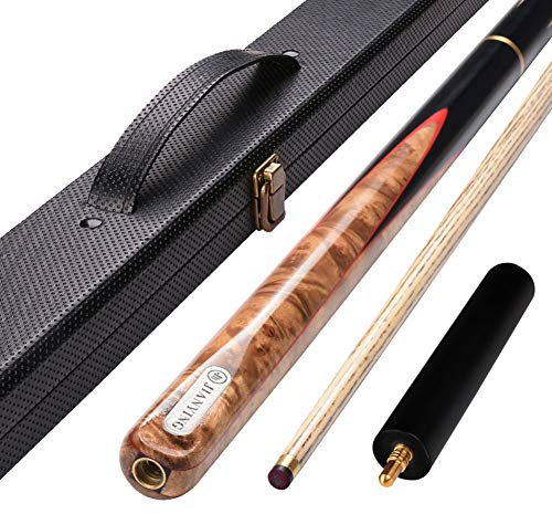 YRU Handgemachtes Snooker Billard Queue 3/4 Gelenk 3 teiliger 19oz Asche Billig Billard Stick Mit Queue Kasten Und -erweiterung(Size:10MM,Color:#2)