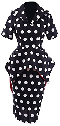 CosplayDiy the Other Mother Costume Beldam Cosplay Costume Unifrom Polka Dot Pencil Dress XL