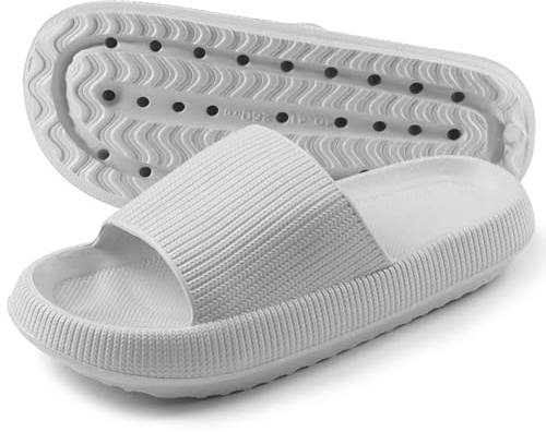 TOPALL Claquettes Femme,Claquette Femme Hommes,Chaussons Pantoufle Sandales Mules Eté Confortable,Semelle Épaisse Antidérapante Utilisé pour Piscine, Douche, Plage,Intérieur, Extérieur(Gris-Été,38/39)