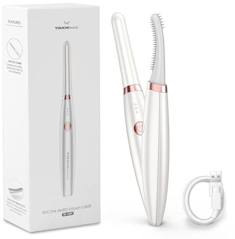 TOUCHBeauty Beheizbare Wimpernzange, Elektrische Wimpernzange USB-C Wiederaufladbare Wimpernbürste Silikon Wimpernkamm Wimpern Wickler Wimpernformer mit 3 Temperaturmodi für alle Wimpern1859
