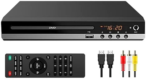 YFDGD Lettore Dvd HD B29 - Lettore CD/EVD/VCD Ad Alta Definizione 1080P con Microfono con Uscita AV E HDMI Compatto E Facile da Usare
