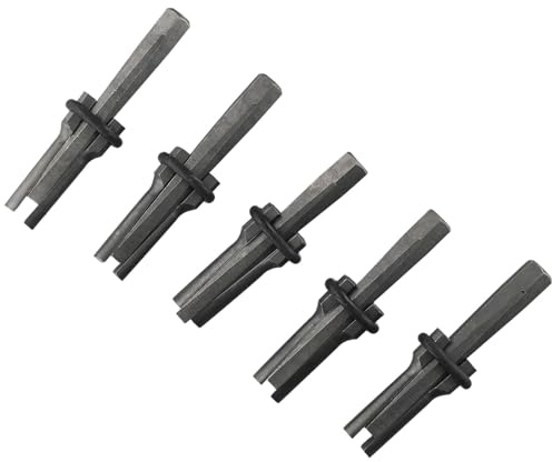 Stone Splitting Kits 5PCS 18MM Professional Metal Feather Wedges Stone Splitter Kit Rock Concrete Breaking Tool Set with Hand Chisel for Quarrying Construction