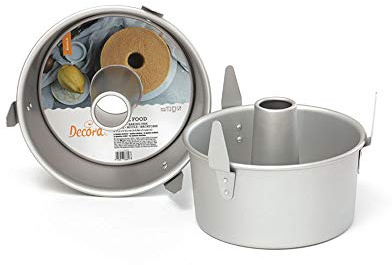 DECORA, 0062685 Professionelle Form Ø 17,5 x 8,5 cm für die Herstellung von Angel Food oder einer Chiffon Cake, aus eloxiertem Aluminium, Ohne Schweißpunkte, Professionelles Design.