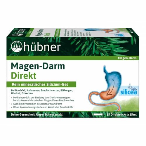 hübner - Magen-Darm DIRECT - SILICIUM (KIESELSÄURE-GEL) Praktische Direktsticks Frei von Gluten, Laktose, Hefe, vegan und ohne Zusätze