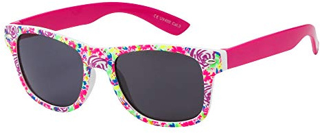 Kids Sunglasses Girls Boys Children Classic Style Shades UV 400 Protection (Pink Floral)