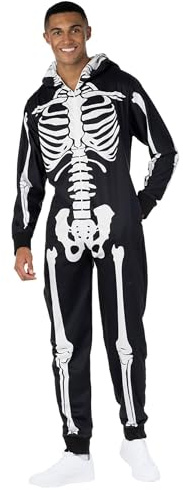 Morph Costume Squelette Homme, Combinaison Squelette Halloween, Tenue Squelette Effrayante, L