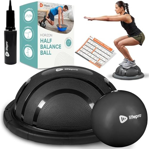 LifePro Trainer Mezza Palla di Equilibrio – Palla Stabilità per Esercizio, Allenamenti Full‑Body, Palestra in Casa e Fisioterapia – Attrezzo Antiscivolo per Allenamento Equilibrio