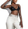 KKPW Damen Mesh Langarm Tops Sexy Durchsichtige Hemden Glitzer Pailletten Tops Blusen Einteiler,Schwarz,L